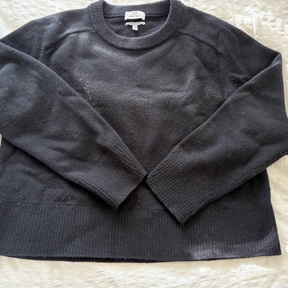 & Other Stories black merino wool sweater L